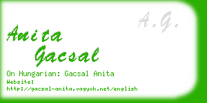 anita gacsal business card